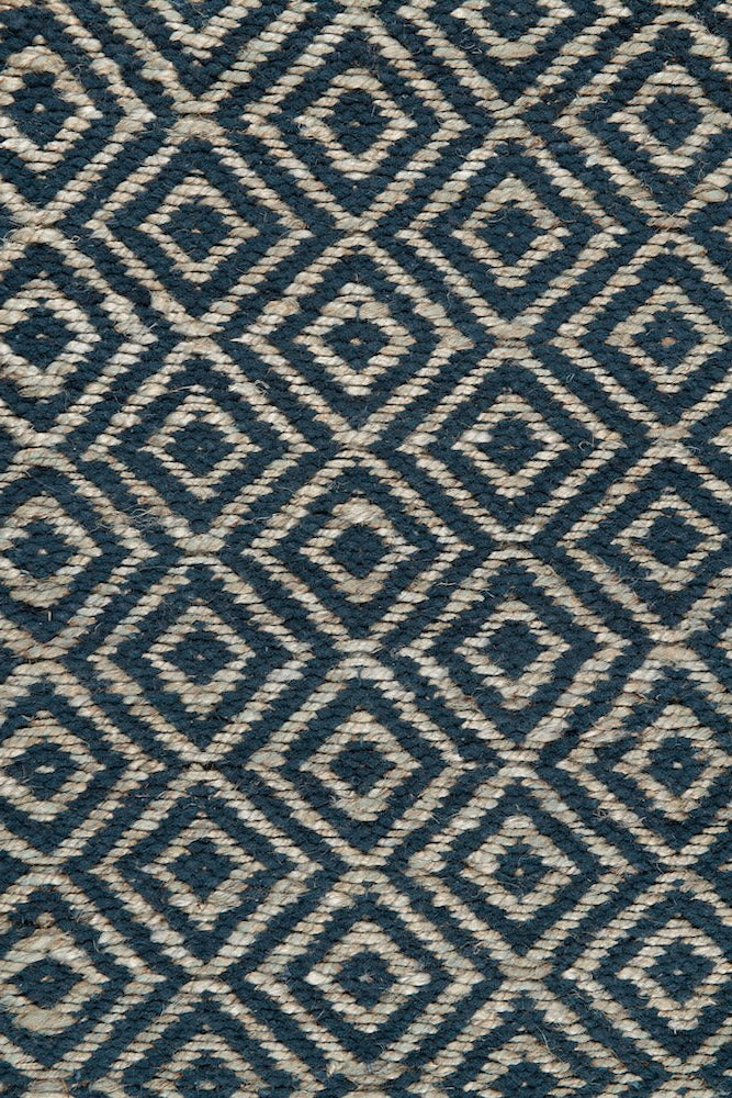 Handwoven hemp and chenille rug in Sky Blue and Sapphire by Part & Parcel Goods