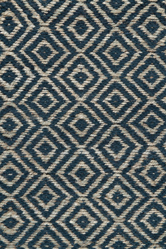 Handwoven hemp and chenille rug in Sky Blue and Sapphire by Part & Parcel Goods