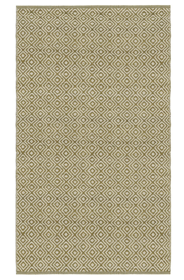 Diamond Rug Sample - Moss and Eggshell
