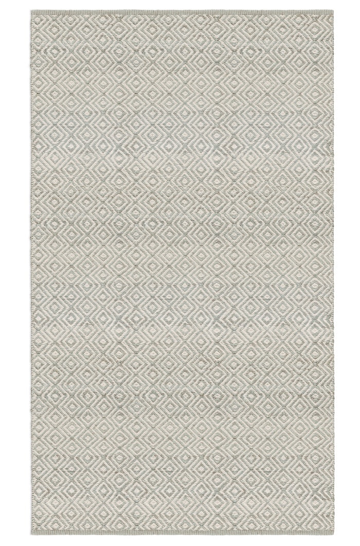 Diamond Rug - Sky Blue and Eggshell
