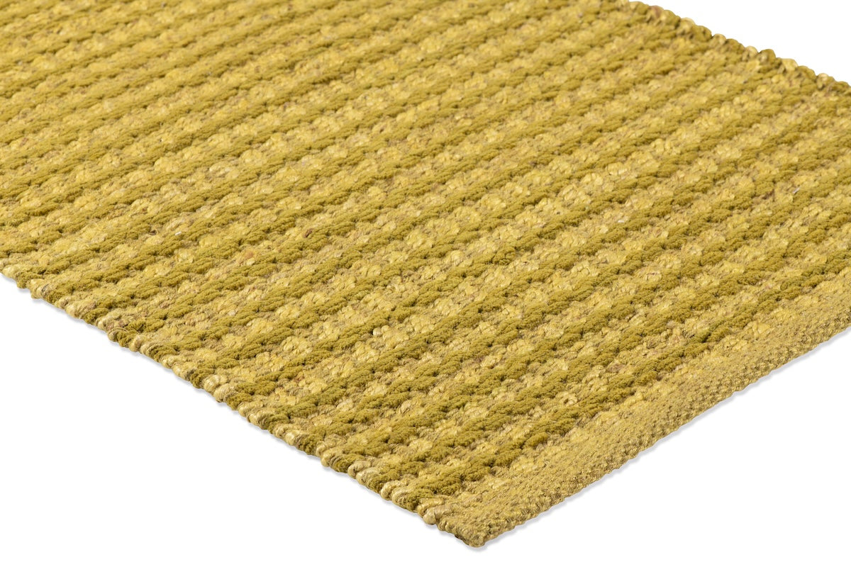 Scallop Stripe Rug - Lime and Olive