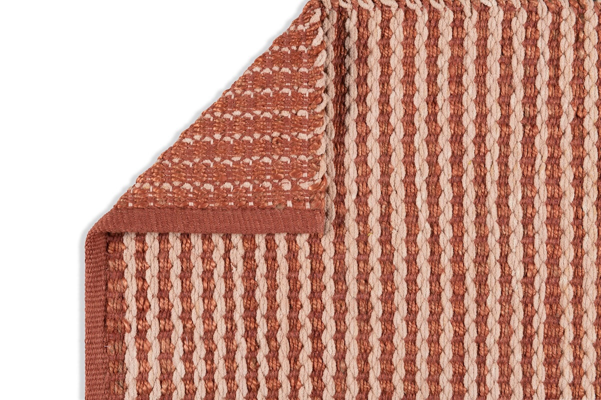 Scallop Stripe Rug - Topaz and Bisque