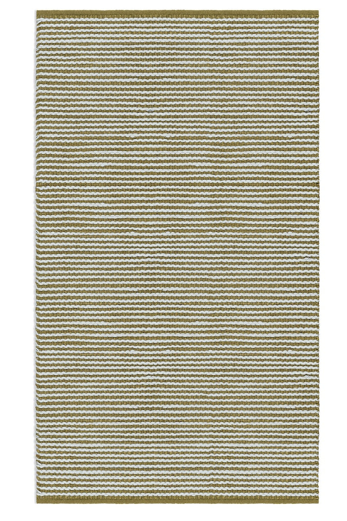 Scallop Stripe Rug Sample - Moss and Pale Blue
