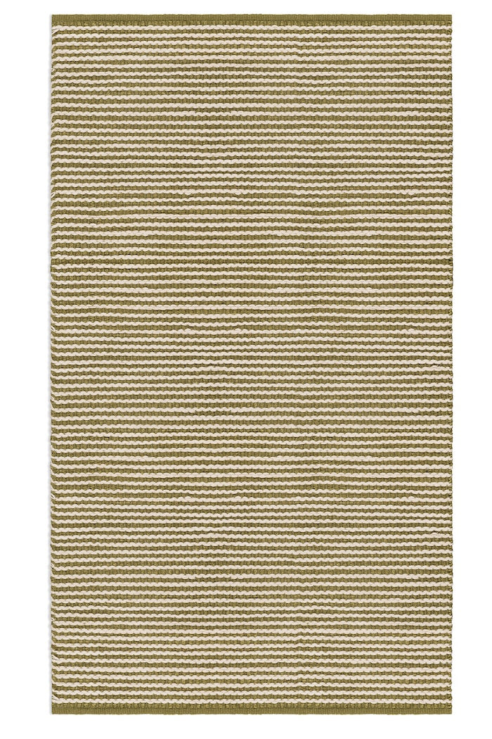 Scallop Stripe Rug - Moss and Eggshell