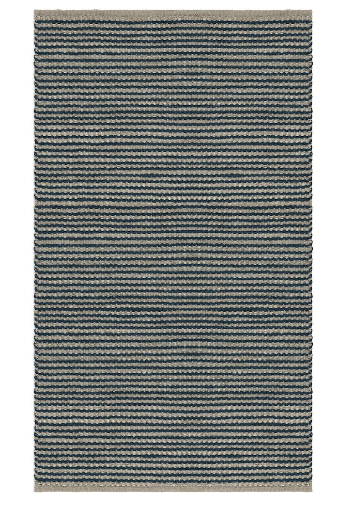 Scallop Stripe Rug Sample - Sky Blue and Sapphire