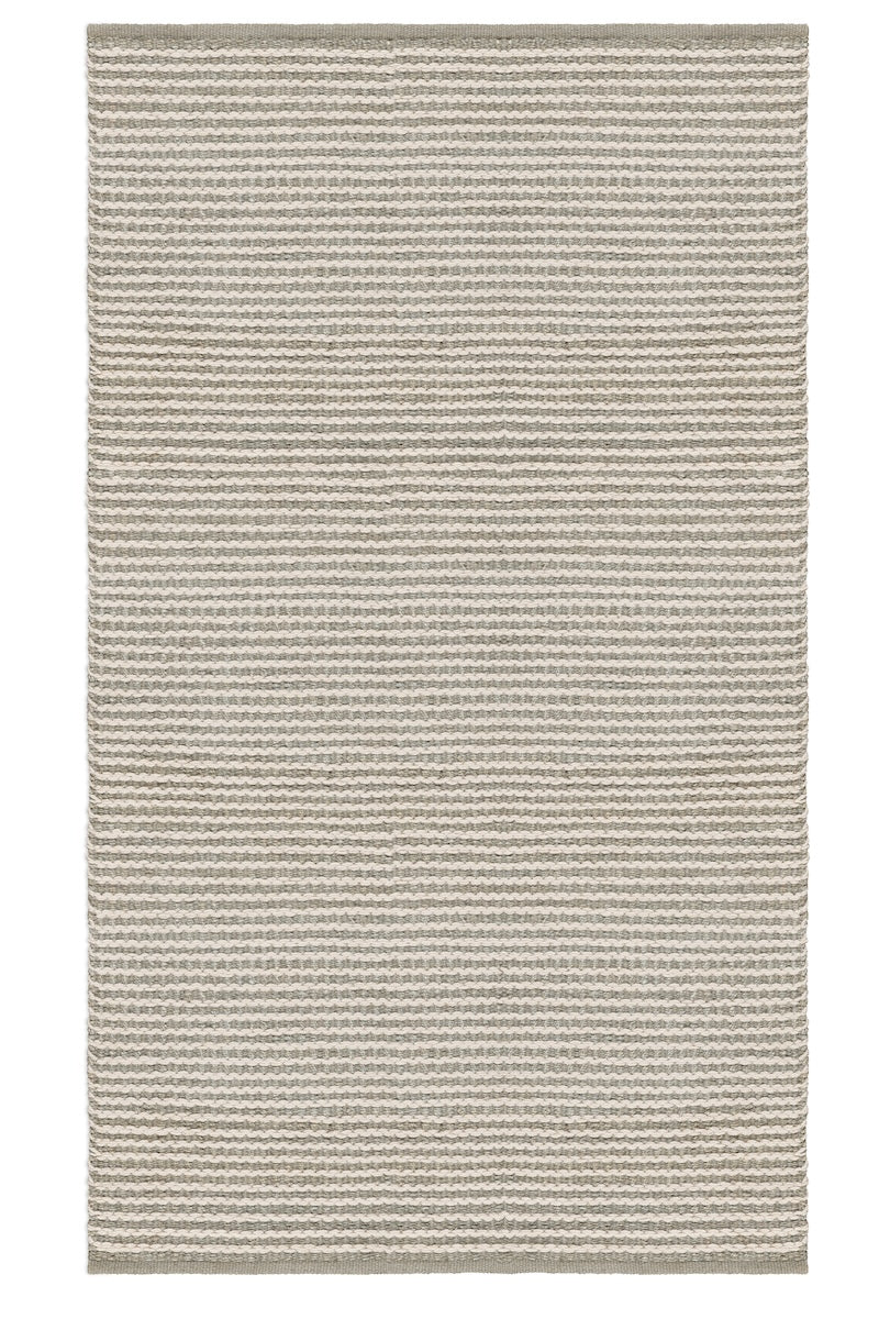 Scallop Stripe Rug Sample - Sky Blue and Eggshell