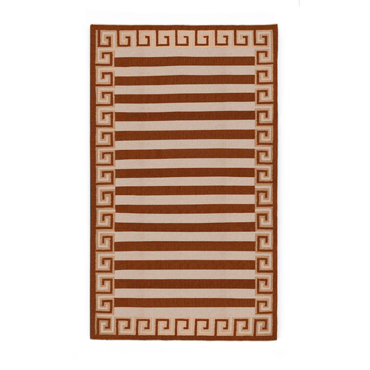 Stripe Performance Indoor/Outdoor Rug in Red Clay