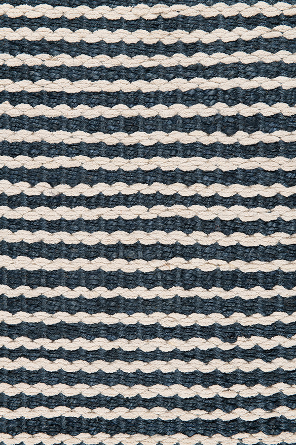 SCALLLOP STRIPE - Hemp - 2J05 - Chenille - 4N07 - Sapphire & Eggshell